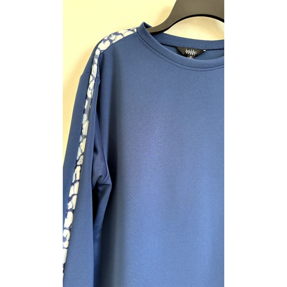Nicole Miller Sport Women's Striped Activewear Crewneck Sweatshirt Size XL $68 - Picture 4 of 10